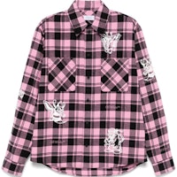 OFF-WHITE Pink Curved Hem Button-Up Long Sleeve Shirt OMGE030F24FAB0013201 OFF-WHITE Pink Curved Hem Button-Up Long Sleeve Shirt OMGE030F24FAB0013201
