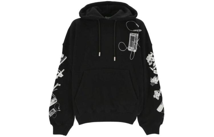 OFF-WHITE  Printed Graphic Hoodie Black OMBB118S24FLE0021009 圖 2