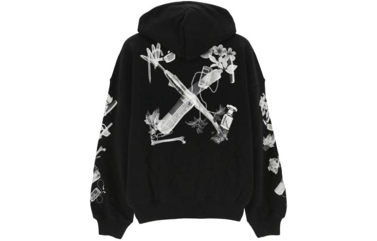OFF-WHITE  Printed Graphic Hoodie Black OMBB118S24FLE0021009 圖 3