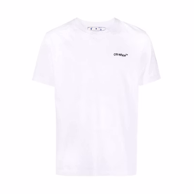 OFF-WHITE Slim Fit Logo Print White Short Sleeve T-Shirt OMAA027C99JER0090110