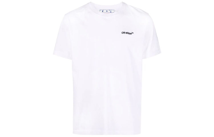 OFF-WHITE  Slim Fit Logo Print White Short Sleeve T-Shirt OMAA027C99JER0090110 圖 2