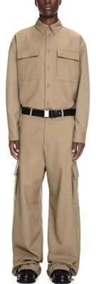 OFF-WHITE Celana Kargo Katun Longgar Resleting Panjang Warna Solid OMCF037F23FAB0046161 Lookbook OFF-WHITE Celana Kargo Katun Longgar Resleting Panjang Warna Solid OMCF037F23FAB0046161