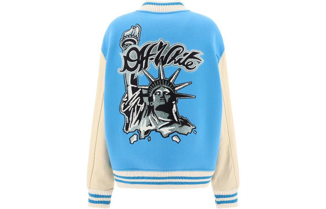 Lookbook OFF-WHITE Jaket Dua Warna Butang Biru Muda OWEK003S23FAB0014401