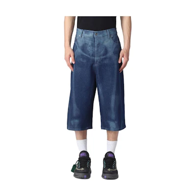OFF-WHITE Washed Gradient Wide-Leg Denim Jeans Blue OMYC016S23DEN0016900