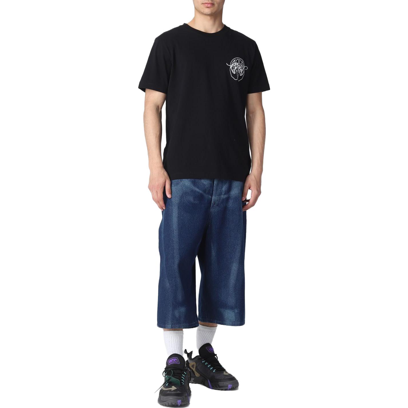 Lookbook OFF-WHITE Jeans Denim Biru Wide-Leg Gradient Washed OMYC016S23DEN0016900