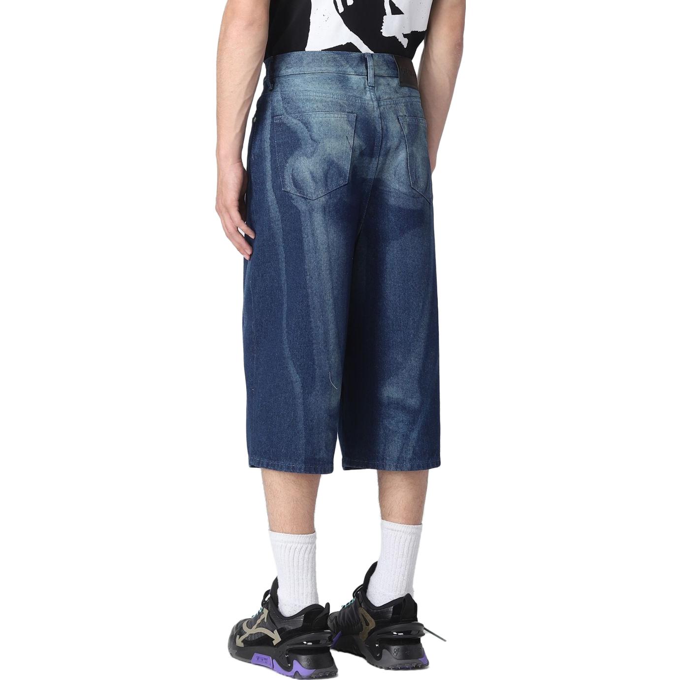 Shop OFF-WHITE Jeans Denim Biru Wide-Leg Gradient Washed OMYC016S23DEN0016900