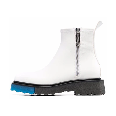 Off-White 'White Leather Chunky Heel Boot'