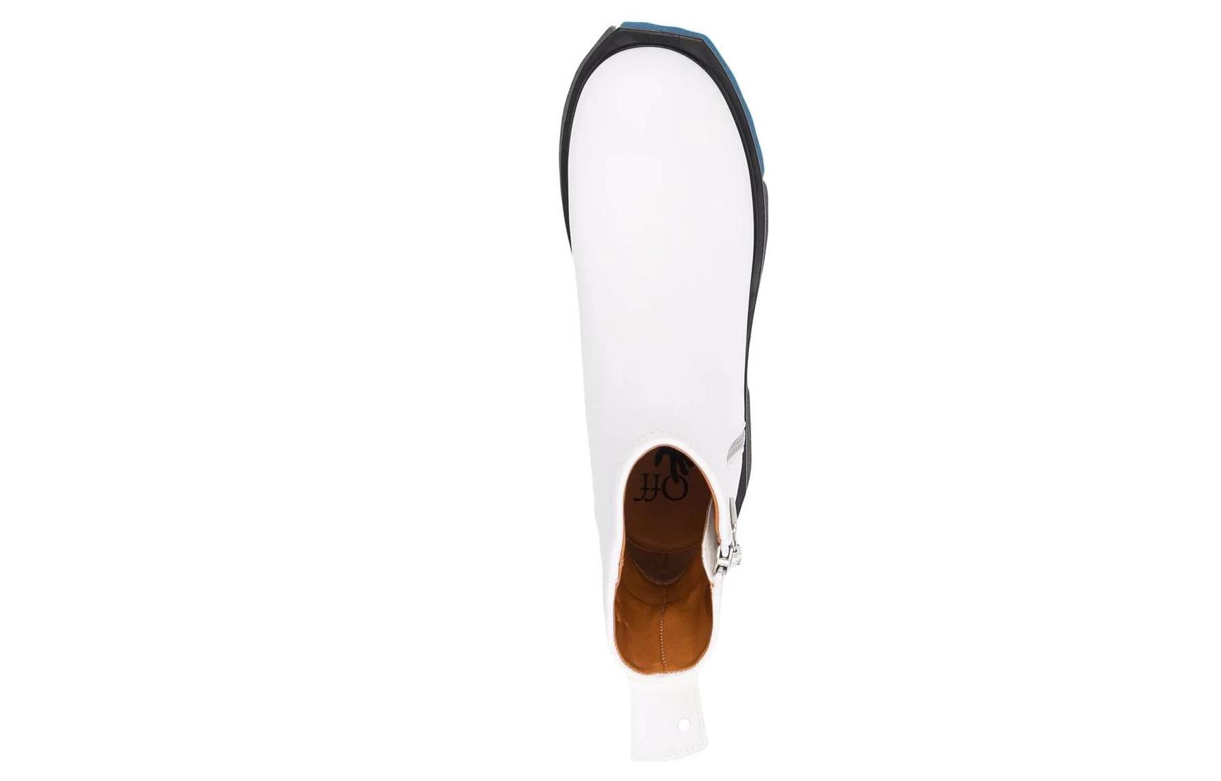 Shop Off-White 'Boot Hak Tebal Kulit Putih' OMID004F21LEA0010145