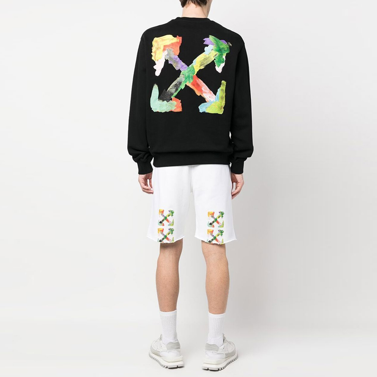 Purchase OFF-WHITE Shorts Blancos Ajuste Holgado Flecos Estampado de Letras OMCI006S23FLE0020184