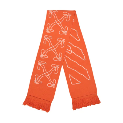 Off-White Abstract Arrow Scarf Orange/White