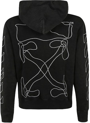 Sudadera con Capucha Off-White Flechas Abstractas Bordadas Negro/Blanco Order Sudadera con Capucha Off-White Flechas Abstractas Bordadas Negro/Blanco