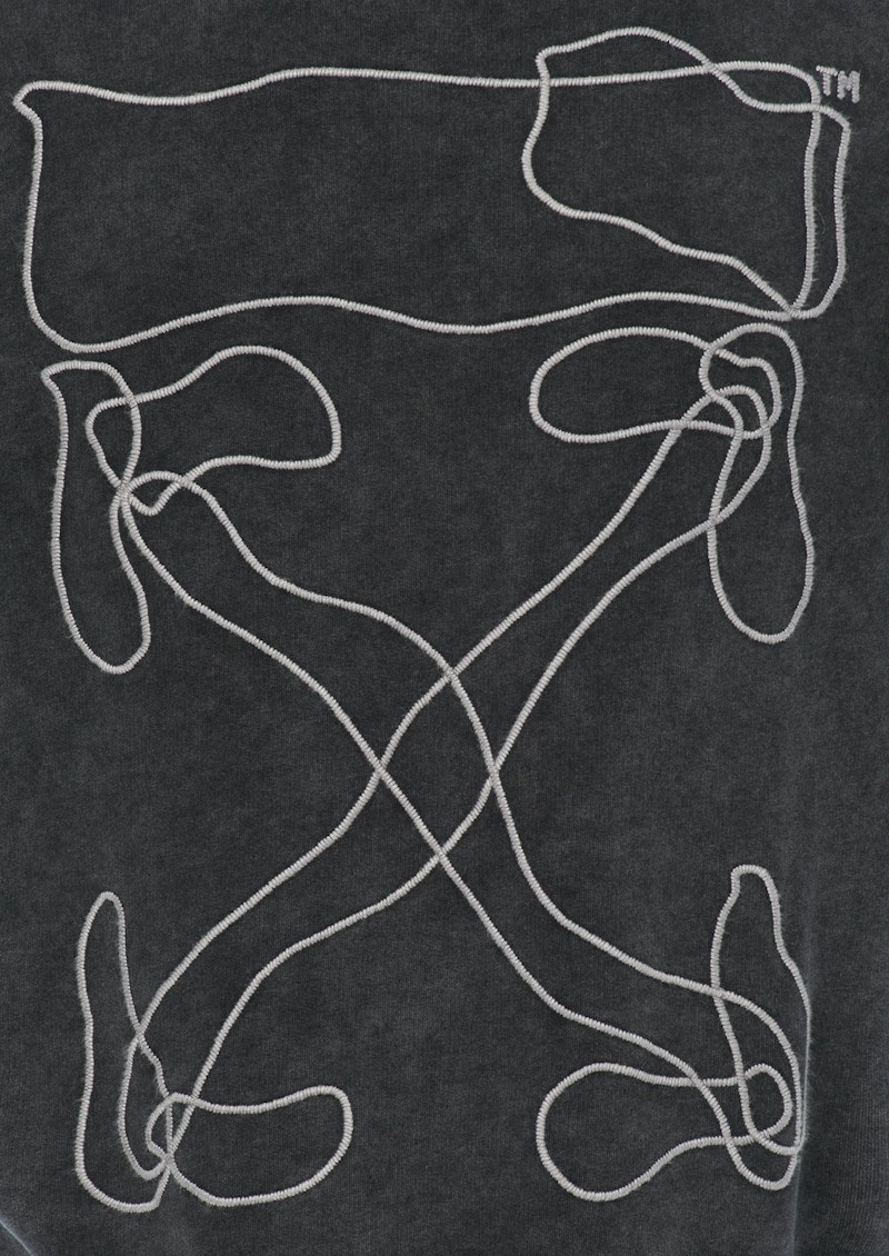 Lookbook 黑白抽象箭頭刺繡連帽衫