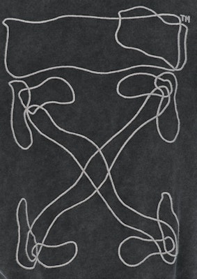 Sudadera con Capucha Off-White Flechas Abstractas Bordadas Negro/Blanco Lookbook Sudadera con Capucha Off-White Flechas Abstractas Bordadas Negro/Blanco