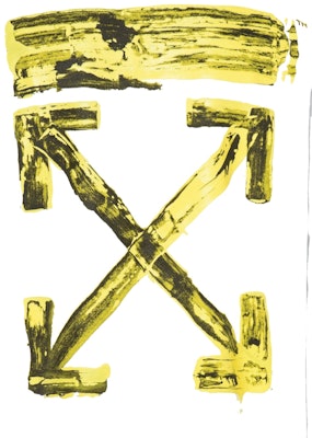 Off-White Acrylic Arrows Hoodie White/Yellow Lookbook Off-White Acrylic Arrows Hoodie White/Yellow