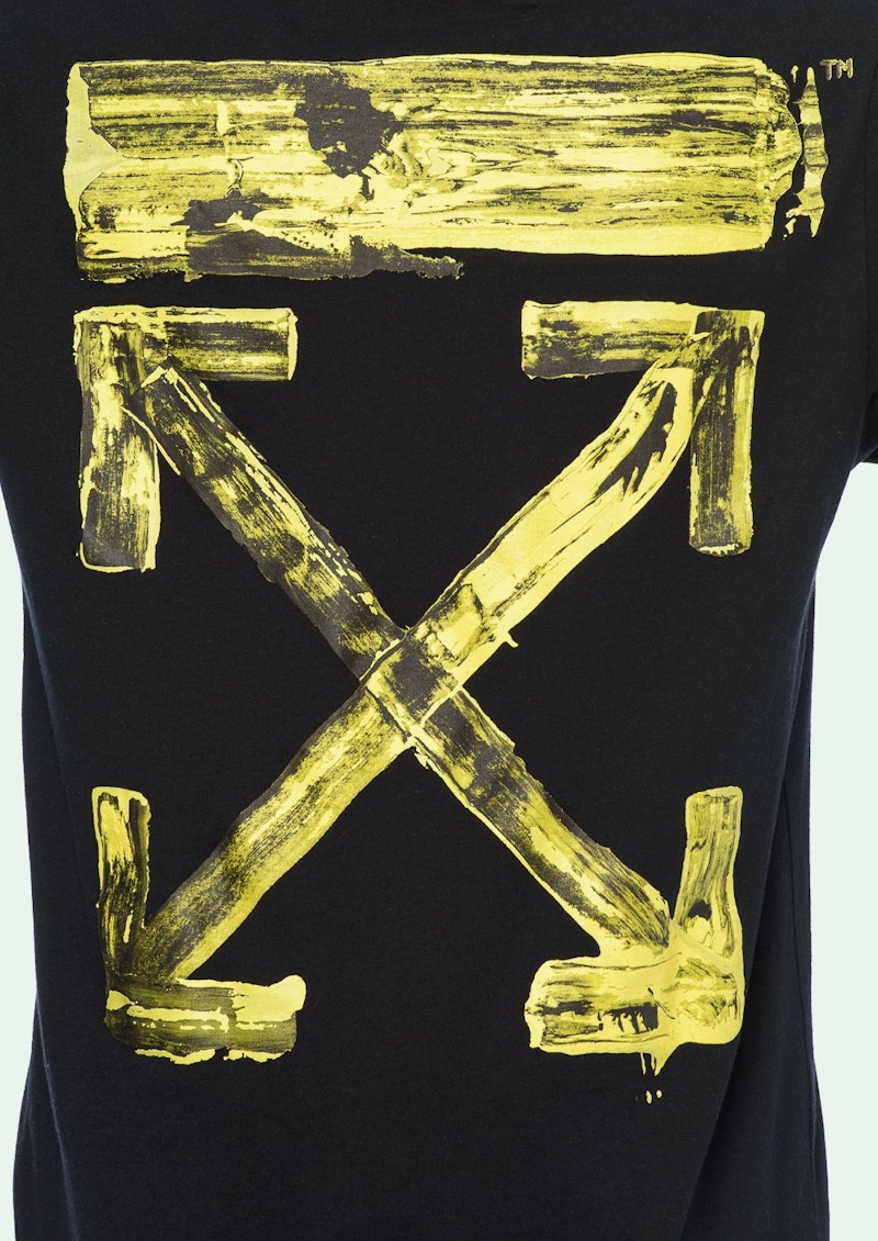 Lookbook Off-White Acrylic Arrows Kemeja-T Hitam/Kuning Pendek