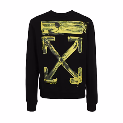 OFF-WHITE Acrylic Arrows Slim Crewneck Sweatshirt Black OMBA025F19E300101060