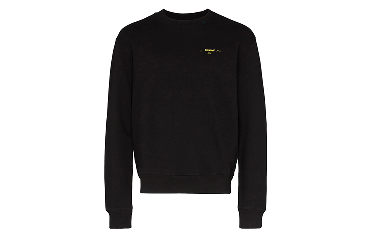 Lookbook OFF-WHITE 壓克力箭頭修身黑色圓領衛衣 OMBA025F19E300101060