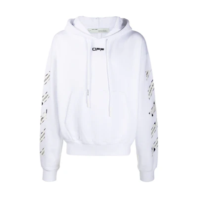 Off-White Airport Tape Arrows Diag Hoodie White