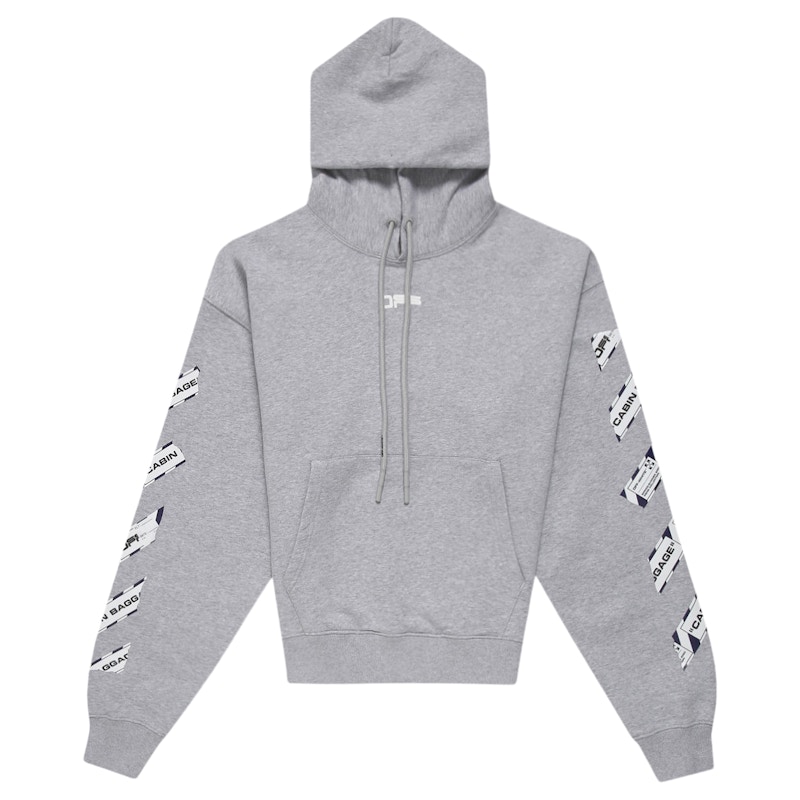 Off-White Airport Tape Arrows Diag Over Hoodie Melange Grey/Multicolor
