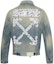 Order Off-White Airport Tape Denim Jacket Vintage Wash Multicolor