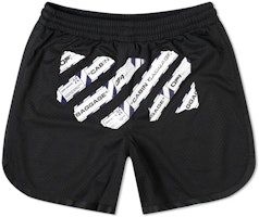 Off-White Airport Tape Mesh Shorts Black/Multicolor Off-White Airport Tape Mesh Shorts Black/Multicolor