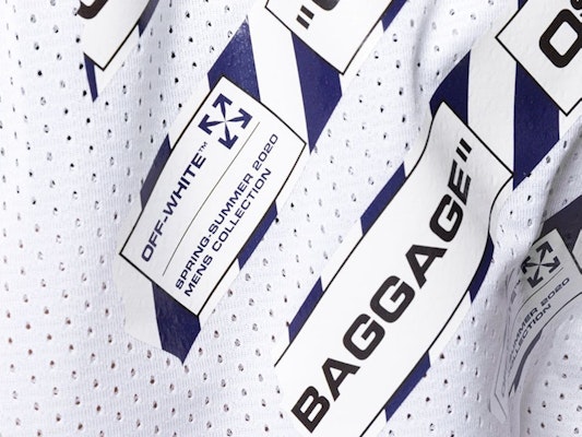 Off-White Airport Tape Mesh Shorts White/Multicolor Order Off-White Airport Tape Mesh Shorts White/Multicolor