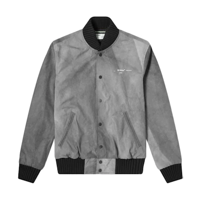 Off-White Airport Tape Varsity Jacket Black/Multicolor