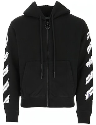Off-White Airport Tape Zip Up Hoodie Black Order Off-White Airport Tape Zip Up Hoodie Black