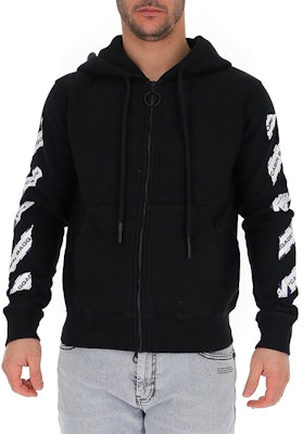 Off-White Airport Tape Zip Up Hoodie Black Lookbook Off-White Airport Tape Zip Up Hoodie Black