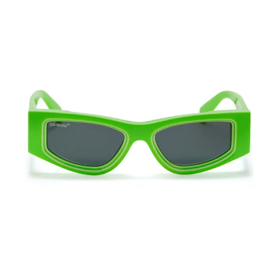 OFF-WHITE Andy Square Sunglasses Green/Grey (OERI047F22PLA0015907)