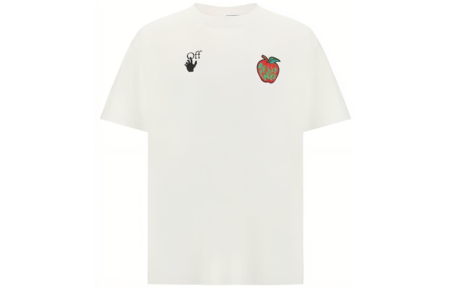 Order Camiseta Blanca Off-White Apple Arrow Print. OMAA038S21JER0150125