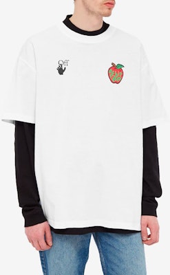 Camiseta Blanca Off-White Apple Arrow Print. OMAA038S21JER0150125 Lookbook Camiseta Blanca Off-White Apple Arrow Print. OMAA038S21JER0150125