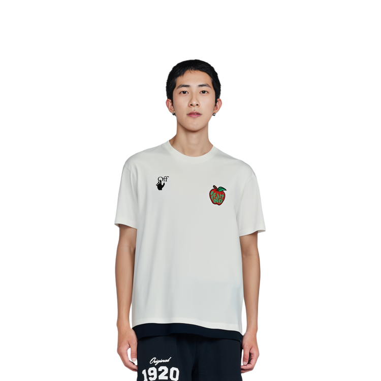 Sizing Camiseta Blanca Off-White Apple Arrow Print. OMAA038S21JER0150125