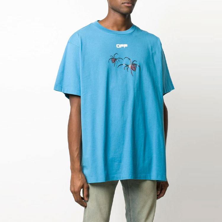 OFF-WHITE Arachno Arrow T-shirt Light Blue Loose Fit OMAA038S201850013088 圖 4
