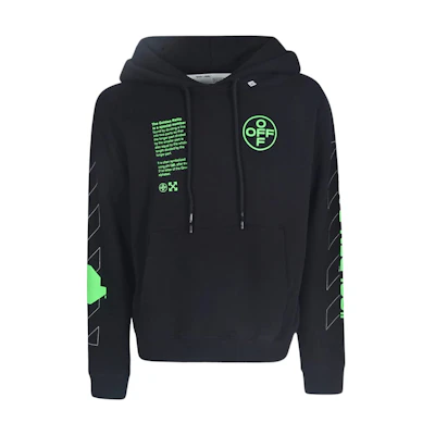 Off-White Arch Shapes Incompiuto Hoodie Black/Brialliant Green