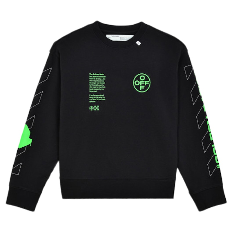 Off-White Arch Shapes Incompiuto Sweatshirt Black/Brialliant Green