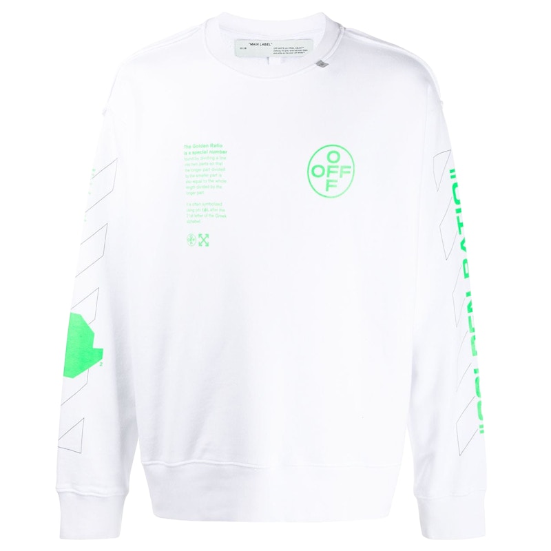 Off-White Arch Shapes Incompiuto Sweatshirt White/Brilliant Green