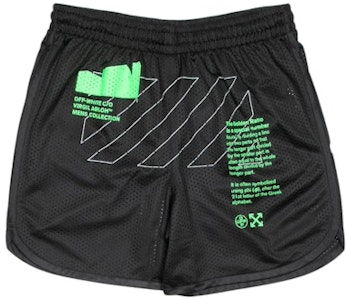 Off-White Celana Pendek Jaring Hitam/Hijau Cemerlang Arch Shapes OMCI005R201010061045 Buy Off-White Celana Pendek Jaring Hitam/Hijau Cemerlang Arch Shapes OMCI005R201010061045