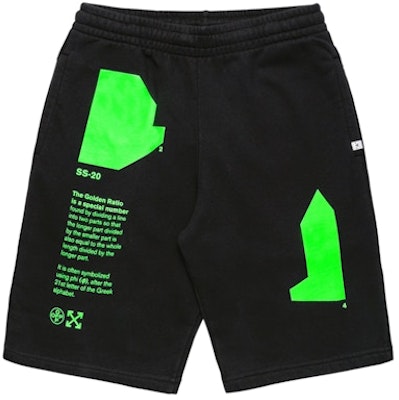 Off-White Arch Shapes Sweatshort Black/Brilliant Green Buy Off-White Arch Shapes Sweatshort Black/Brilliant Green