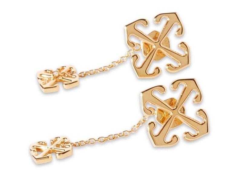 Off-White Arrow-Motif Drop Earrings Gold 圖 2
