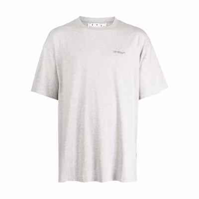 OFF-WHITE Arrow Back Graphic Grey Short Sleeve T-Shirt Regular Fit Men OMAA038S23JER0020810