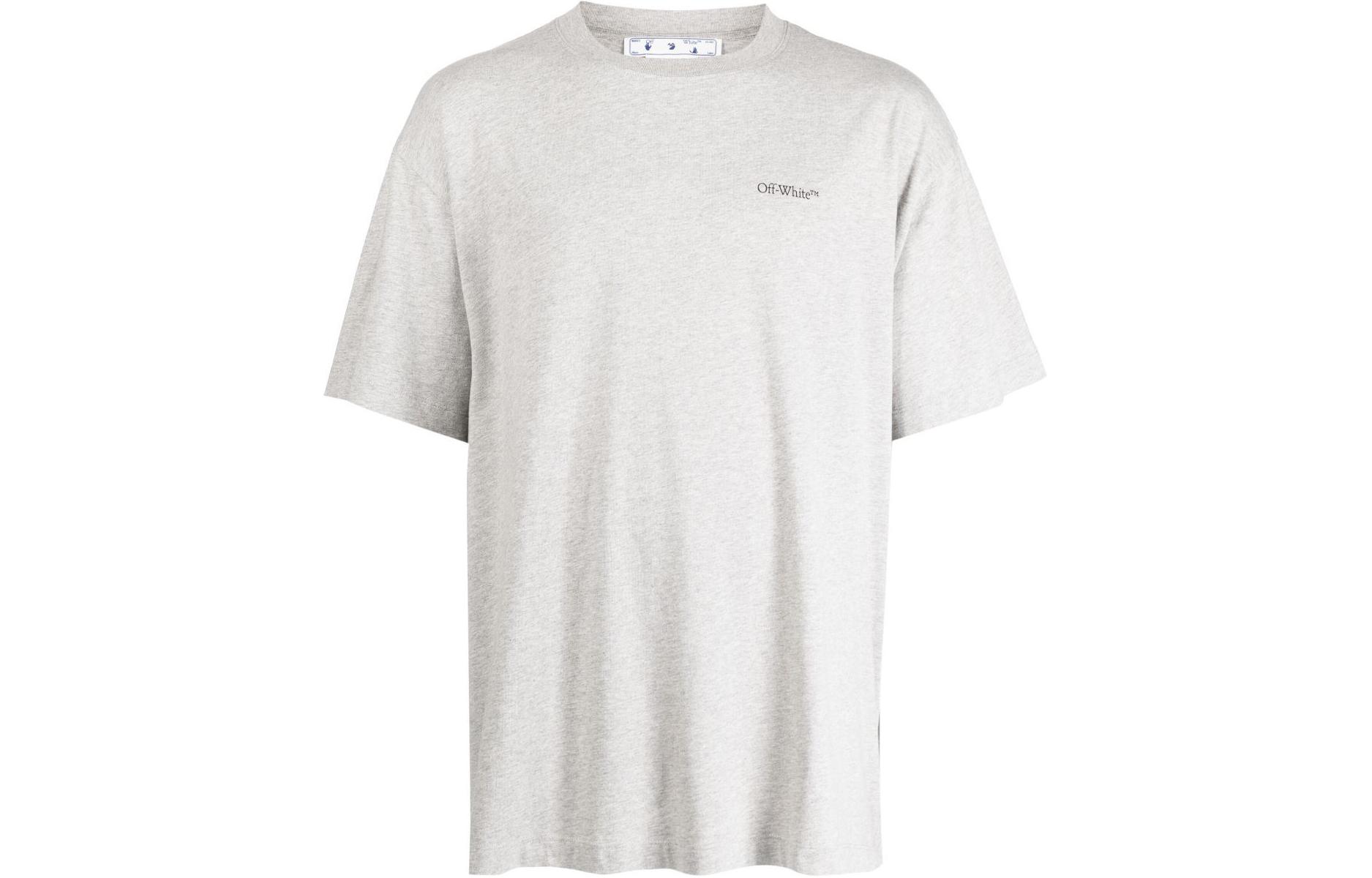 OFF-WHITE Arrow Back Graphic Grey Short Sleeve T-Shirt Regular Fit Men OMAA038S23JER0020810 圖 2