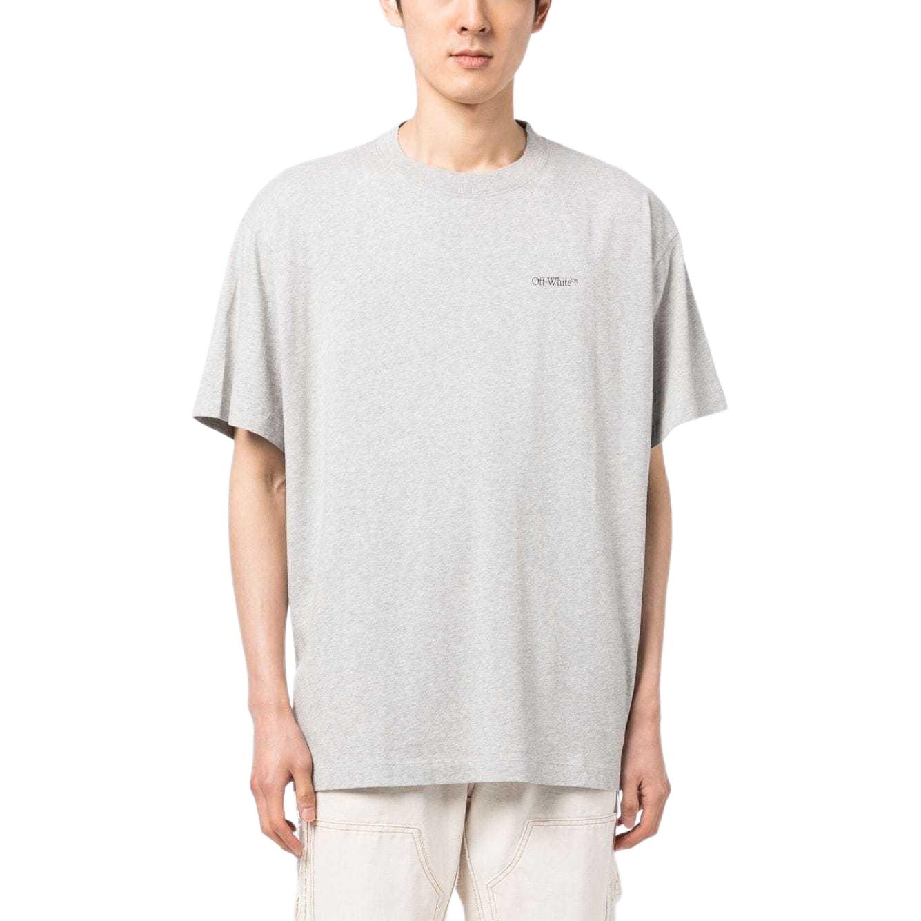OFF-WHITE Arrow Back Graphic Grey Short Sleeve T-Shirt Regular Fit Men OMAA038S23JER0020810 圖 3