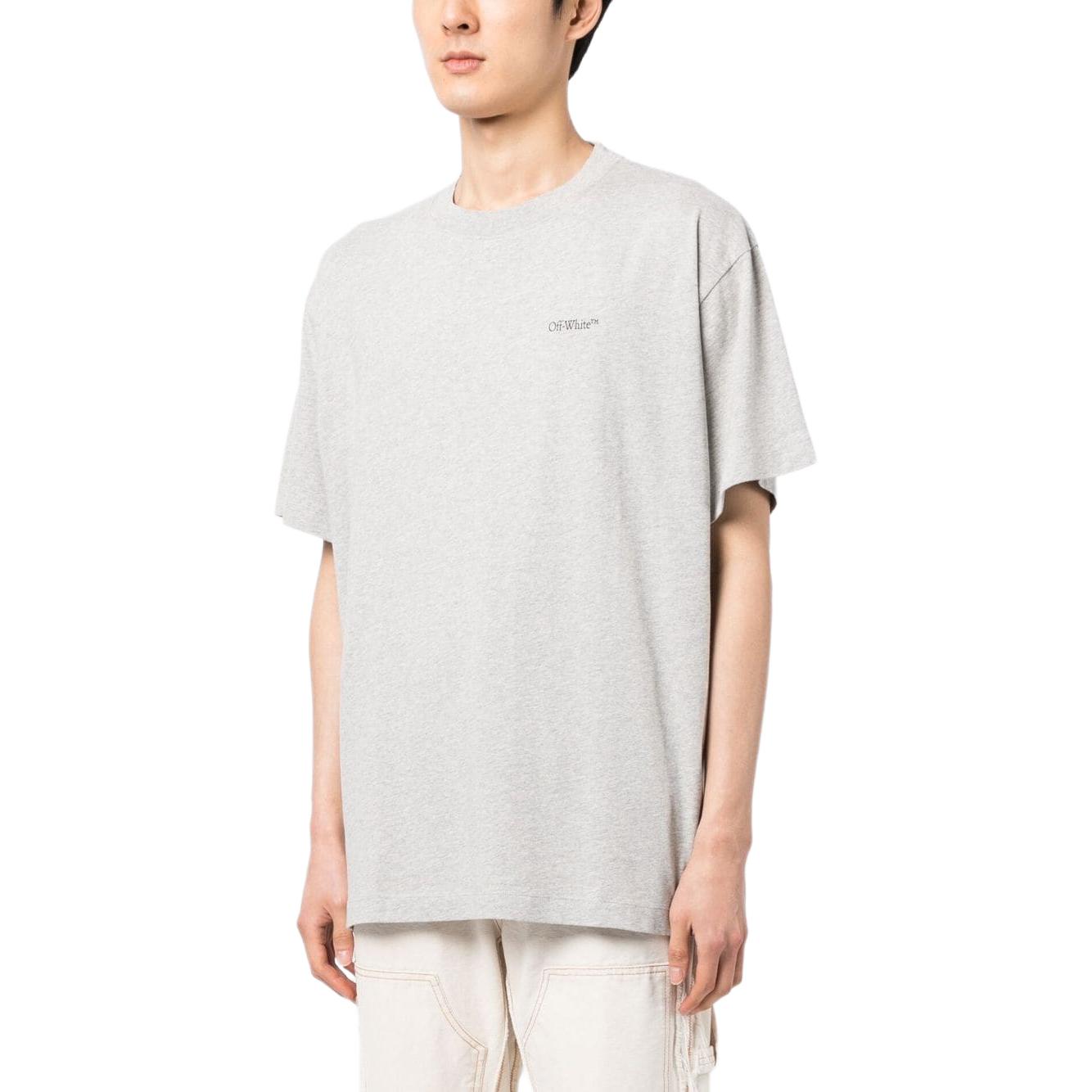 OFF-WHITE Arrow Back Graphic Grey Short Sleeve T-Shirt Regular Fit Men OMAA038S23JER0020810 圖 5