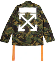 OFF-WHITE Arrow Badge Tape Jacket Men’s Green Camo OMEL001S187340129901 OFF-WHITE Arrow Badge Tape Jacket Men’s Green Camo OMEL001S187340129901