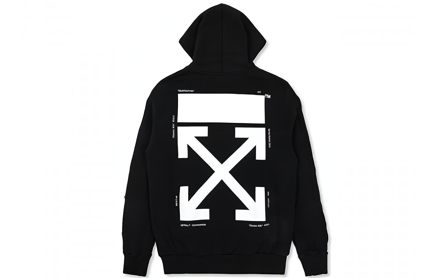 OFF-WHITE Arrow Medallion Zip Hoodie Black Regular Fit OMBB030S180030081000