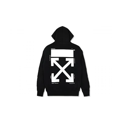 OFF-WHITE Arrow Medallion Zip Hoodie Black Regular Fit OMBB030S180030081000