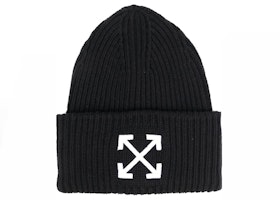OFF-WHITE Arrow Motif Embroidered Beanie Black/White OFF-WHITE Arrow Motif Embroidered Beanie Black/White