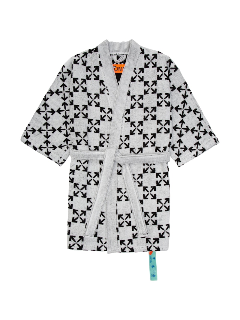 Off-White Arrow Pattern Bathrobe White/Black
