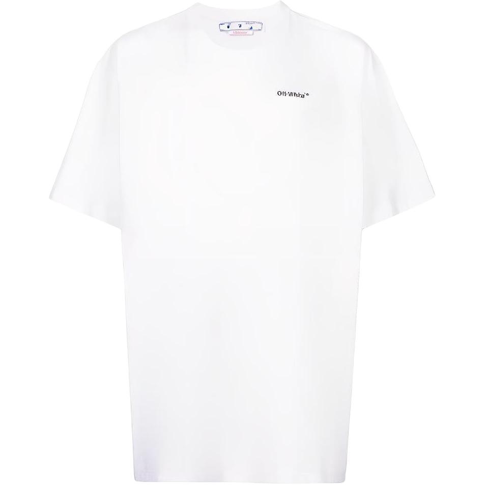 OFF-WHITE Arrow Print Crewneck Short Sleeve T-Shirt White  Fashion Tee OMAA038C99JER0050110